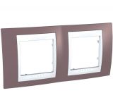 Horizontal frame, Schneider, Unica Plus, 2-gang, mauve color, MGU6.004.876