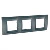 Horizontal frame, Schneider, Unica Top, 3-gang, graphite color, MGU6.006.12