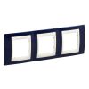 Horizontal frame, Schneider, Unica Plus, 3-gang, indigo blue color, MGU6.006.542