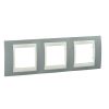 Horizontal frame, Schneider, Unica Plus, 3-gang, mist grey color, MGU6.006.565