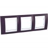 Horizontal frame, Schneider, Unica Plus, 3-gang, garnet color, MGU6.006.872