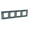 Horizontal frame, Schneider, Unica Top, 4-gang, graphite color, MGU6.008.12