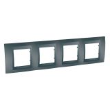 Horizontal frame, Schneider, Unica Top, 4-gang, graphite color, MGU6.008.12
