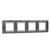 Horizontal frame, Schneider, Unica Plus, 4-gang, mist grey color, MGU6.008.524