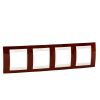 Horizontal frame, Schneider, Unica Plus, 4-gang, terracotta color, MGU6.008.551