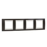 Horizontal frame, Schneider, Unica Plus, 4-gang, cocoa color, MGU6.008.571