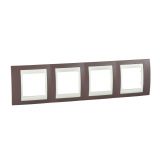 Horizontal frame, Schneider, Unica Plus, 4-gang, mauve color, MGU6.008.576