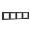 Horizontal frame, Schneider, Unica Plus, 4-gang, slate grey color, MGU6.008.577