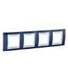 Horizontal frame, Schneider, Unica Plus, 4-gang, indigo blue color, MGU6.008.842