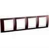 Horizontal frame, Schneider, Unica Plus, 4-gang, terracotta color, MGU6.008.851