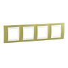Horizontal frame, Schneider, Unica Plus, 4-gang, pistachio color, MGU6.008.866
