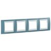 Horizontal frame, Schneider, Unica Plus, 4-gang, manganese blue color, MGU6.008.873
