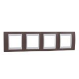 Horizontal frame, Schneider, Unica Plus, 4-gang, mauve color, MGU6.008.876