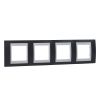Horizontal frame, Schneider, Unica Plus, 4-gang, slate grey color, MGU6.008.877