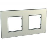 Horizontal frame, Schneider, Unica Quadro, 2-gang, titanium color, MGU6.704.57