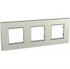 Horizontal frame, Schneider, Unica Quadro, 3-gang, titanium color, MGU6.706.57