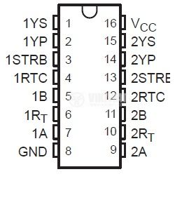 Интегрална схема 75115, TTL съвместим,  DUAL DIFFERENTIAL RECEIVERS, DIP16 - 2