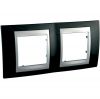 Horizontal frame, Schneider, Unica Top, 2-gang, rhodium black color, MGU66.004.093