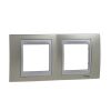 Horizontal frame, Schneider, Unica Top, 2-gang, opal titanium color, MGU66.004.095