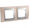 Horizontal frame, Schneider, Unica Top, 2-gang, onyx copper color, MGU66.004.096