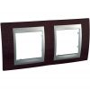 Horizontal frame, Schneider, Unica Top, 2-gang, wengue color, MGU66.004.0M3