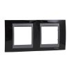 Horizontal frame, Schneider, Unica Top, 2-gang, rhodium black color, MGU66.004.293