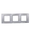 Horizontal frame, Schneider, Unica Top, 3-gang, glossy chrome color, MGU66.006.010