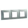 Horizontal frame, Schneider, Unica Top, 3-gang, fluorescent green color, MGU66.006.094