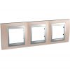 Horizontal frame, Schneider, Unica Top, 3-gang, onyx copper color, MGU66.006.096