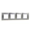 Horizontal frame, Schneider, Unica Top, 4-gang, matt nickel color, MGU66.008.039