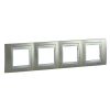 Horizontal frame, Schneider, Unica Top, 4-gang, opal titanium color, MGU66.008.095