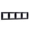 Horizontal frame, Schneider, Unica Top, 4-gang, metal grey color, MGU66.008.097