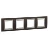 Horizontal frame, Schneider, Unica Top, 4-gang, wengue color, MGU66.008.0M3