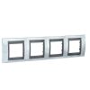 Horizontal frame, Schneider, Unica Top, 4-gang, glossy chrome color, MGU66.008.210