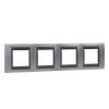 Horizontal frame, Schneider, Unica Top, 4-gang, glossy chrome color, MGU66.008.238