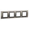 Horizontal frame, Schneider, Unica Top, 4-gang, matt nickel color, MGU66.008.239