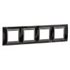 Horizontal frame, Schneider, Unica Top, 4-gang, rhodium black color, MGU66.008.293