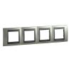 Horizontal frame, Schneider, Unica Top, 4-gang, opal titanium color, MGU66.008.295