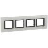Horizontal frame, Schneider, Unica Class, 4-gang, white glass color, MGU68.008.7C2