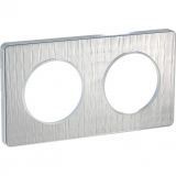 Decorative frame, double, aluminium croco/aluminium, PC/aluminum, S530804J1