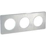 Декоративна рамка, тройна, алуминий кроко/алуминий, PC/алуминий, S530806J1