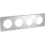 Декоративна рамка, четворна, алуминий кроко/алуминий, PC/алуминий, S530808J1