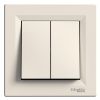 Light switch 1pole 2-circuits double, 10A, 250VAC, for built-in, beige, EPH0300123