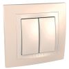 Light switch 1pole 2-circuits double, 10A, 250VAC, for built-in, beige, MGU10.211.559D