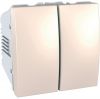 Light switch 1pole 2-circuits double, 10A, 250VAC, for built-in, ivory, MGU3.211.25