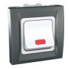 Light switch 1pole 2-circuits single, 32A, 250VAC, for built-in, graphite, MGU3.232.12S