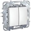 Light switch 1pole 2-circuits double, 10A, 250VAC, for built-in, white, MGU50.211.18Z