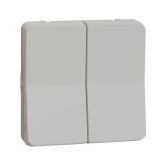 Light switch two-way double, 10A, 230VAC, for built-in, white, MUR39022