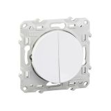 Light switch two-way double, 10A, 250VAC, for built-in, white, S520213