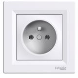Single socket outlet, 16A, 250VAC, white, for built-in, schuko french, EPH2800121